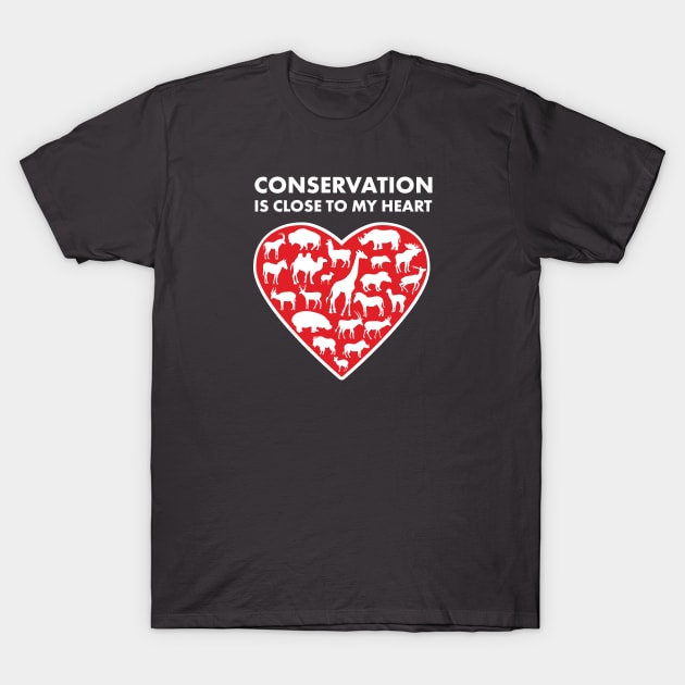 Ungulate Conservation Heart T-Shirt by Peppermint Narwhal